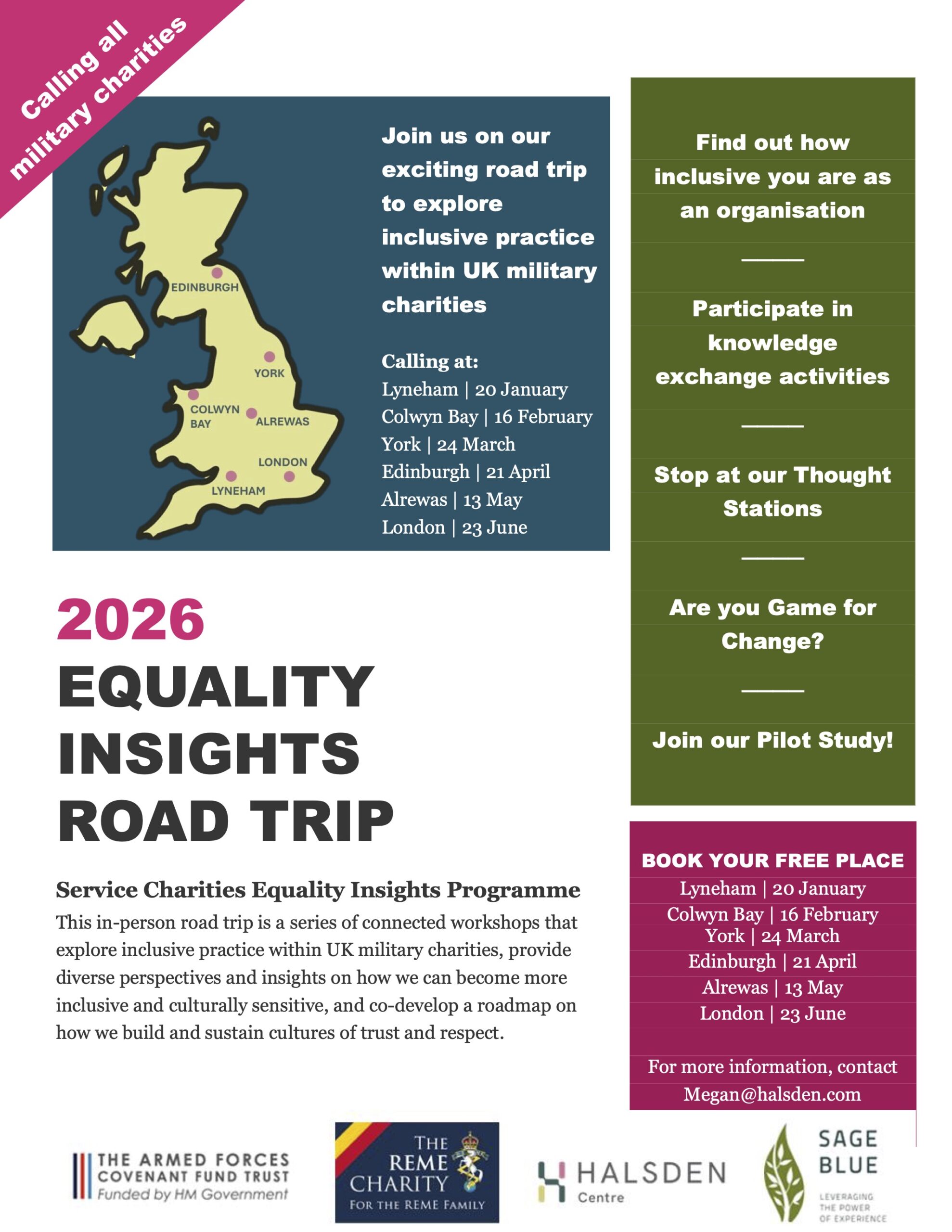 Service Charities Equality Insight Programme – Equality Insights Road Trip – Jun 2026