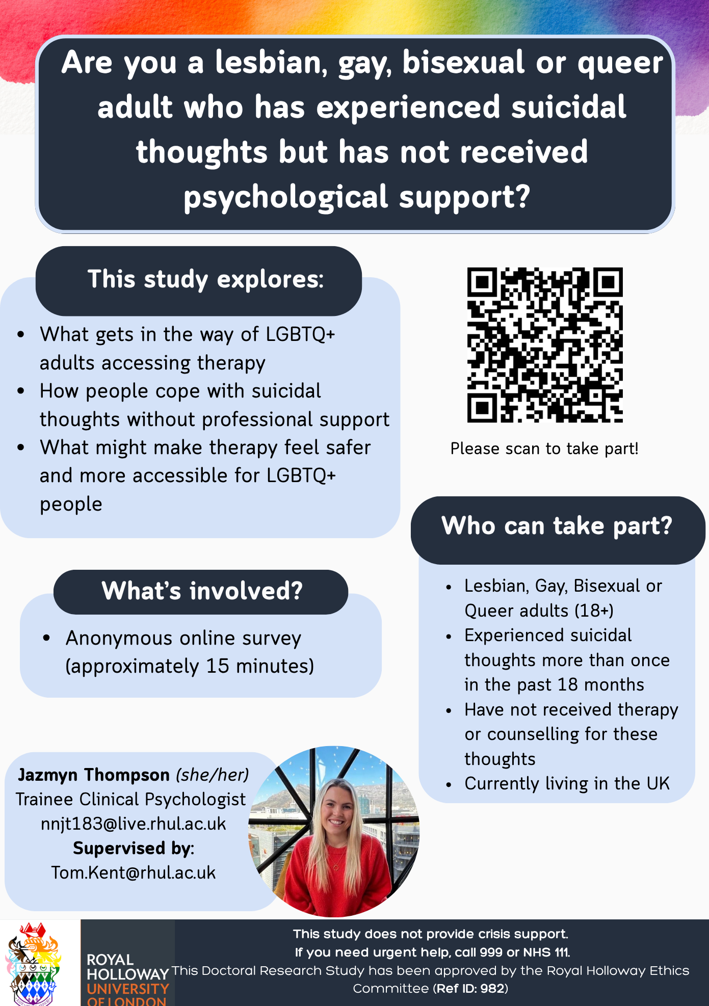 Undserstanding barriers to Psychological Support for LGBTQ+ with recurrent Suicidal Thoughts